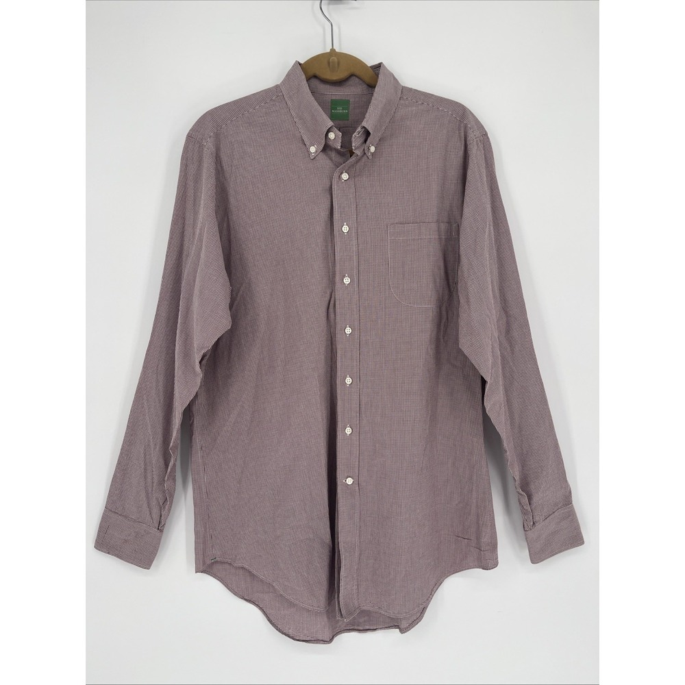 Sid Mashburn Shirt Mens L Red Gingham Check Button Down Long Sleeve Cotton